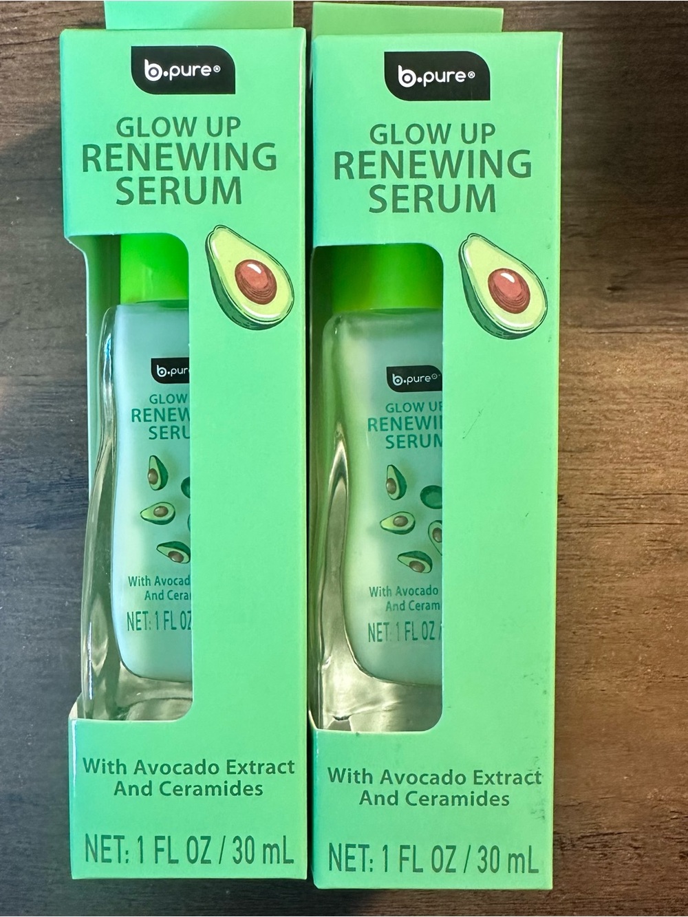 B Pure Glow Up Renewing Serum With Avocado Extract & Ceramides 2pk NEW